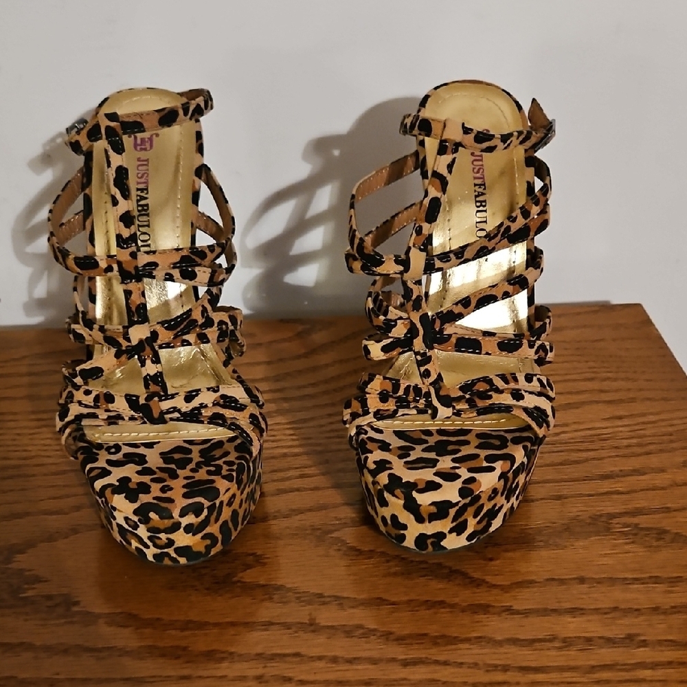 Just Fabulous Leopard Print Women's Platform Heels